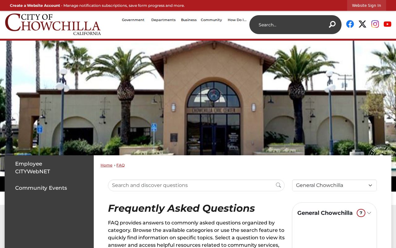 Chowchilla official court business information webpage