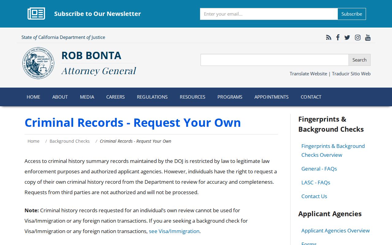 California DOJ Madera County criminal history record review